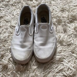 White Slip On Vans